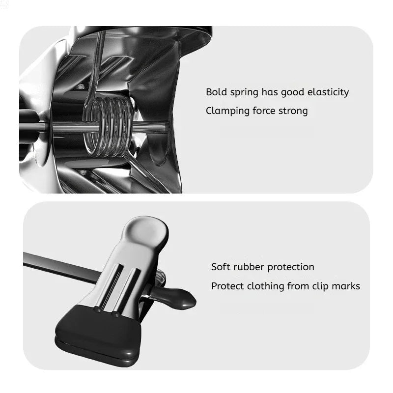5pcs Metal Windproof Hanger for Clothes Home Pants Coat Non-slip Drying Hangers with Adjustable Clips Closets Storage Racks ﻿ Qme