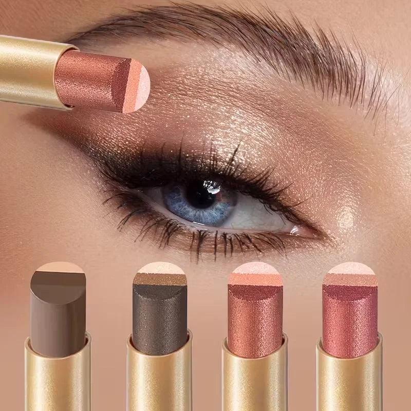 3-in-1 Cream Eyeshadow Stick Matte Shimmer Smooth Easy Apply Long Qme