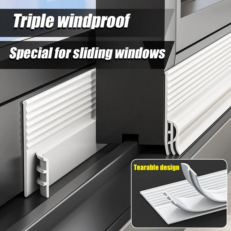 2/4M TPE Triple Anti-Cold Window Seal Strip Windproof Dust-proof Noise Reduction Weatherstrip Self Adhesive Door Seal Strip Qme