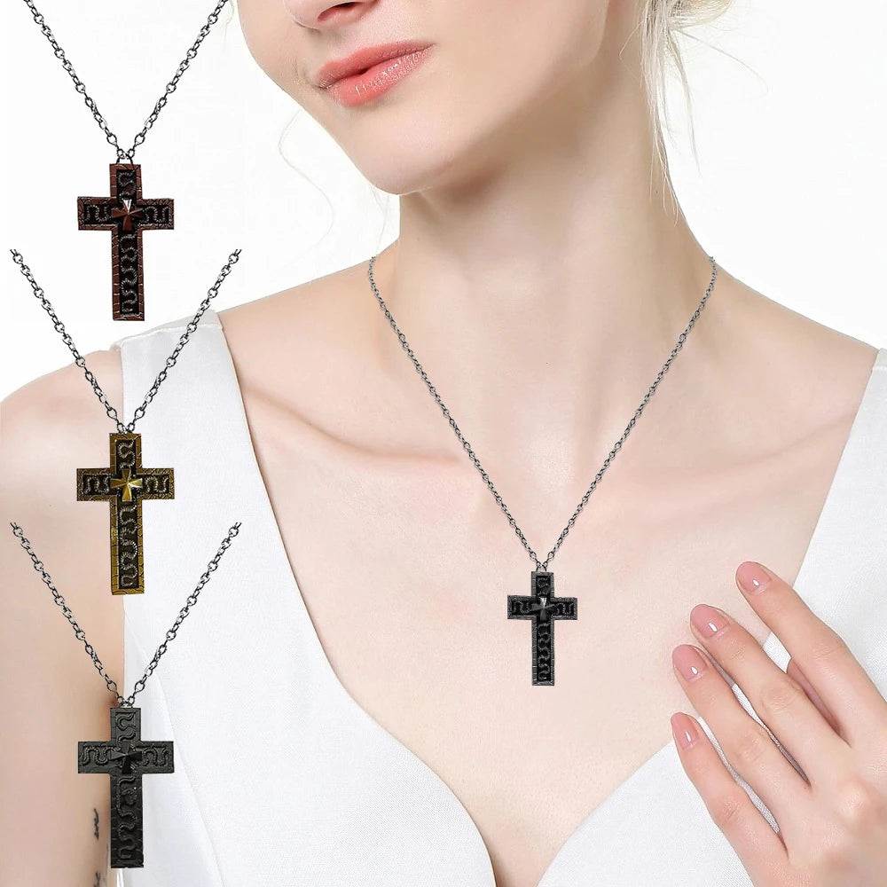 Vintage Cross Necklace with Secret Compartment Cross Pendant Necklace Openable Stainless Steel Chain Pendant Charm Jewelry Gifts Qme