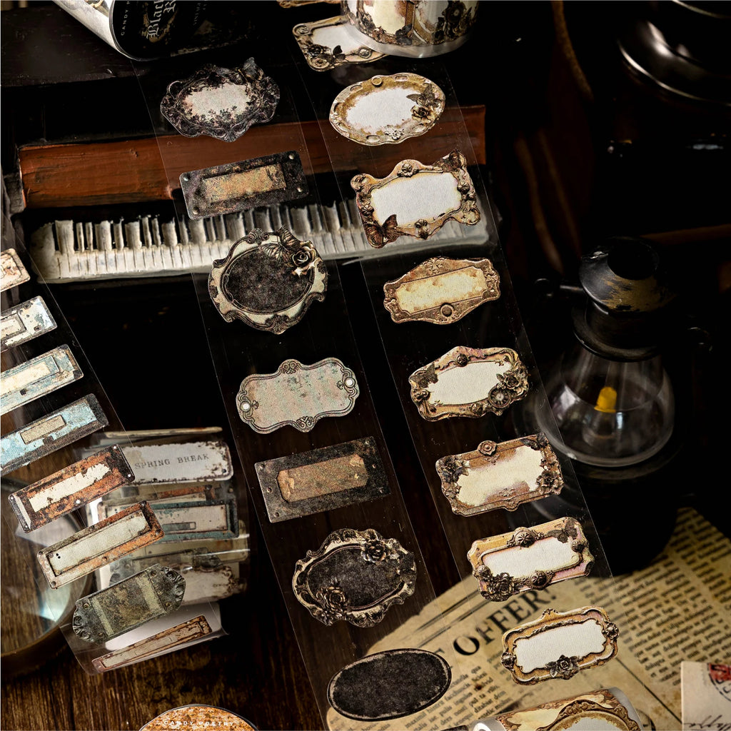 2M/Rolls Vintage Label Sticker PET Tapes Junk Journal DIY Scrapbooking Planners Collage Decor Office Creative Stationery Tape Qme