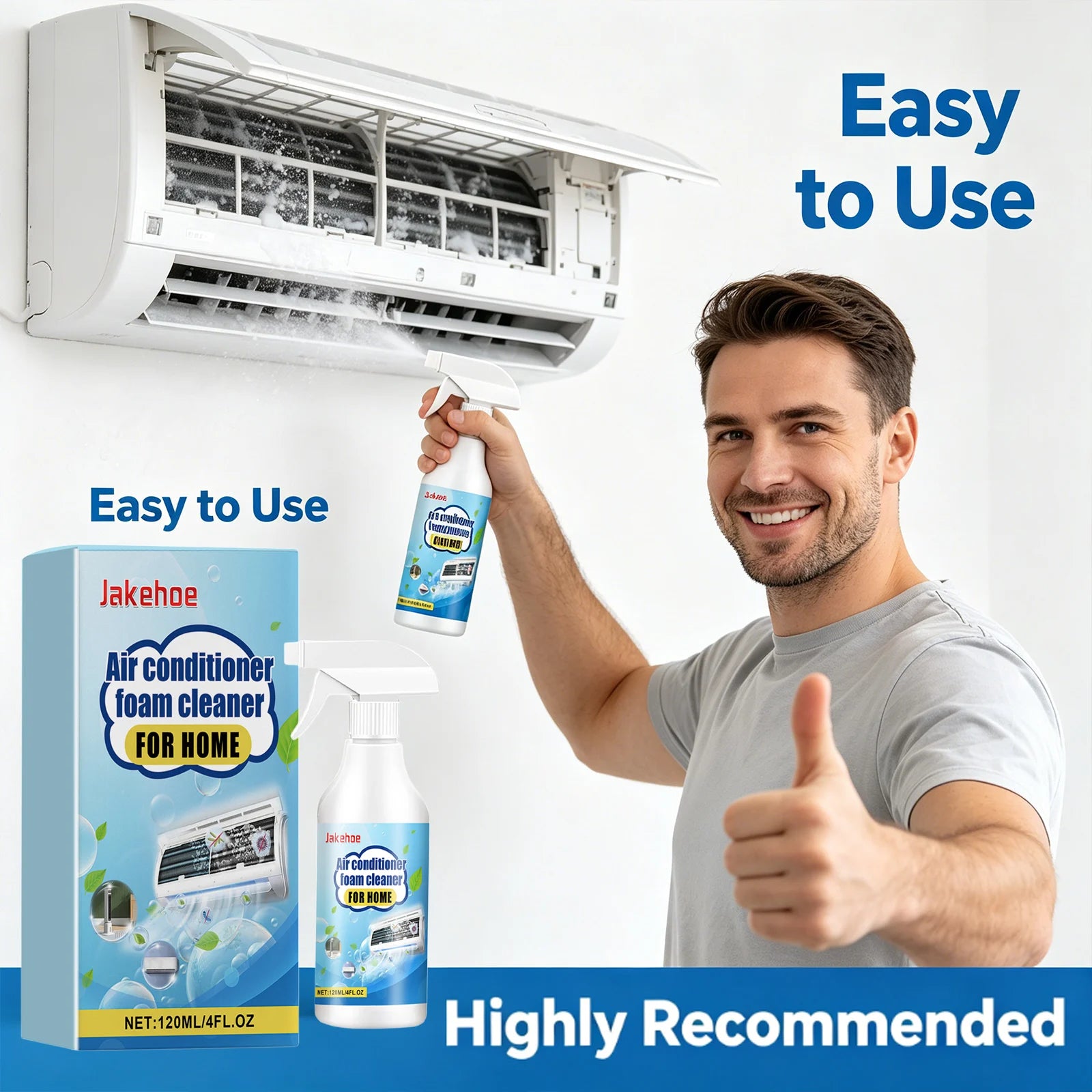 Air Conditioner Foam Cleaner Remove Stains Eliminate Odor Restore Operating Efficiency Improving Lifespan No-Rinse Foaming Spray Qme