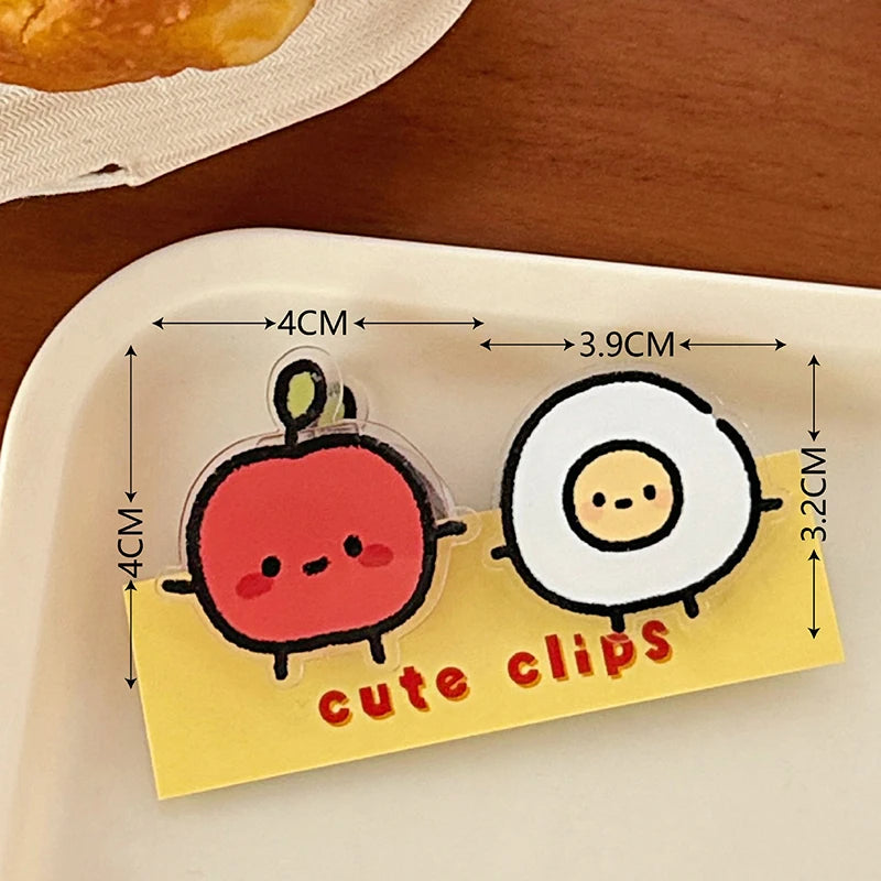1pair Cute INS Animated Fruit Cartoon Sealing Clip Note Pp Decoration Qme A1