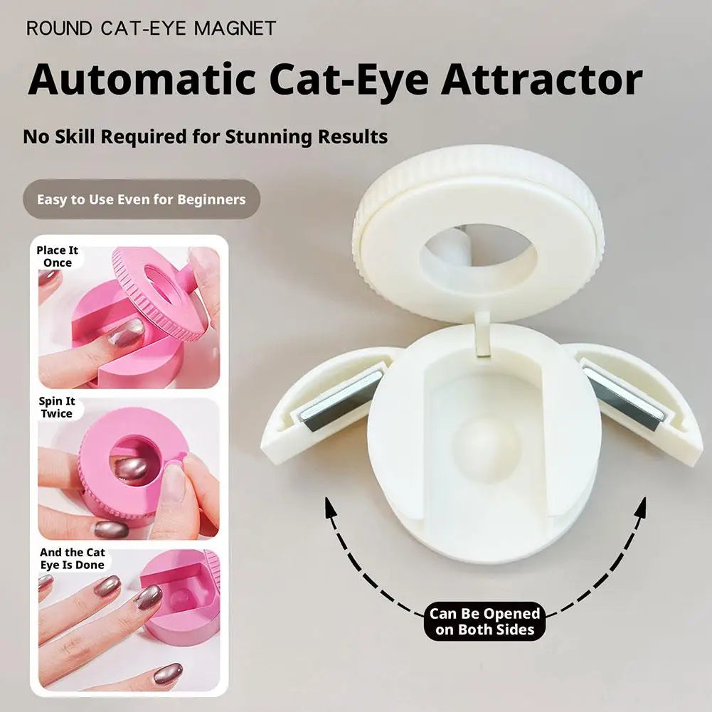 Rotating Cat Eye Magnet Nails Automatic Glass Bead Nail Spinner Qme