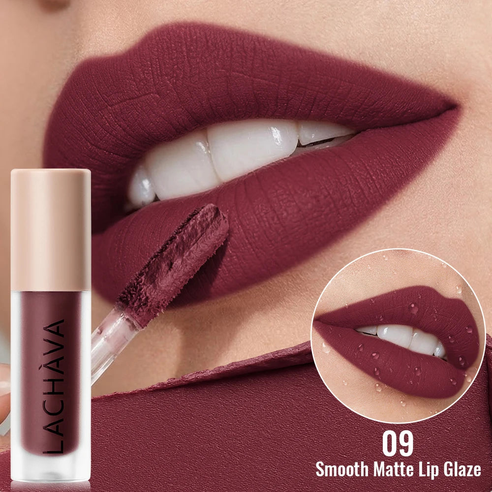 Matte Lip Glaze Waterproof Long Lasting Nude Liquid Lipstick Smooth Qme 09 4g Full Size