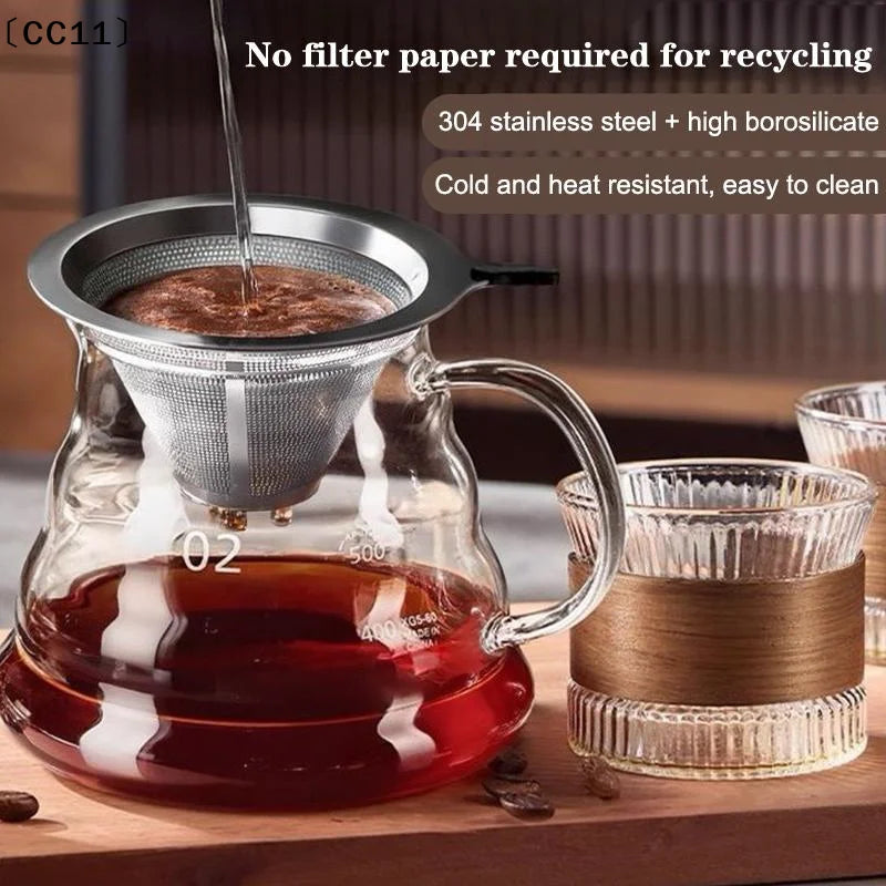 Stainless Steel Pour Over Coffee Filter Ultra Fine Mesh Food Grade Qme