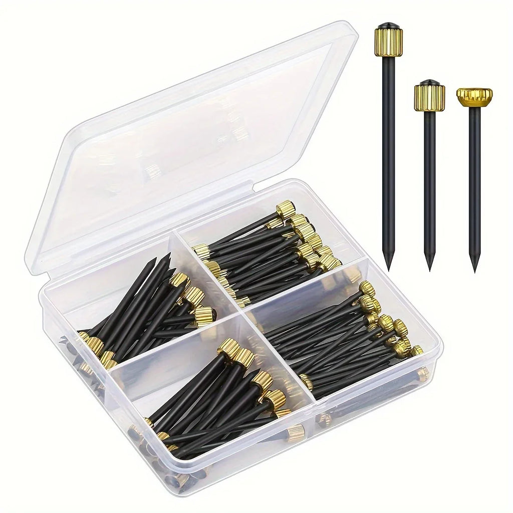 90pcs Picture Hanging Nails 3 Sizes Brass Head Wall Decorative Nails for Hanging Picture Frame Kit Hanging Hardware Tool Hanger Qme