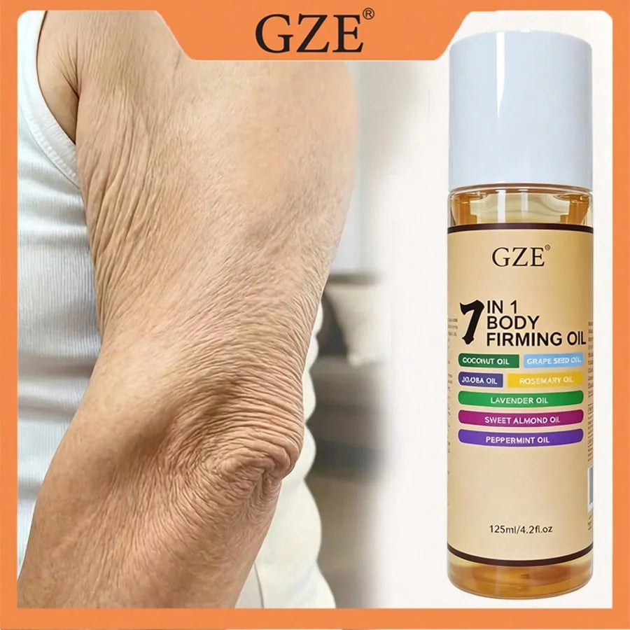 GZE 7 IN 1 BODY FIRMING OIL - Hydrate & Nourish Light Beige/Hair, Unisex, Moisturizes And Smoothes Body Oil, Essential Oil Qme GZE605 125ml