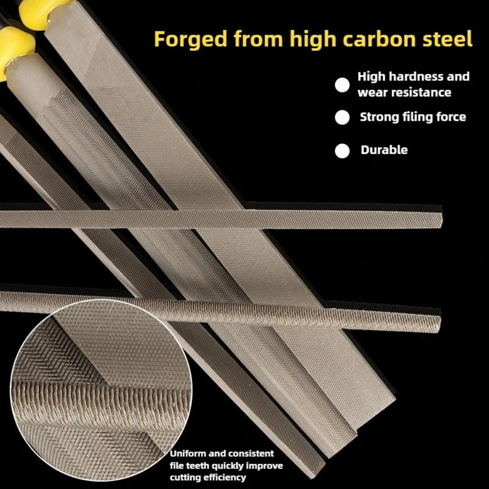 Professional Fitter File Set Heavy-Duty High-Carbon Steel Coarse Tooth for Woodworking Metal Craft & Home DIY Tools Qme