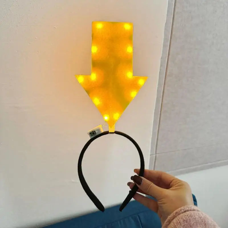 Unique Arrow Light Headband Funny Question Mark Hair Band Christmas Favors Girl Headgear Holiday Hair Hoop Costume Headpiece Qme A2