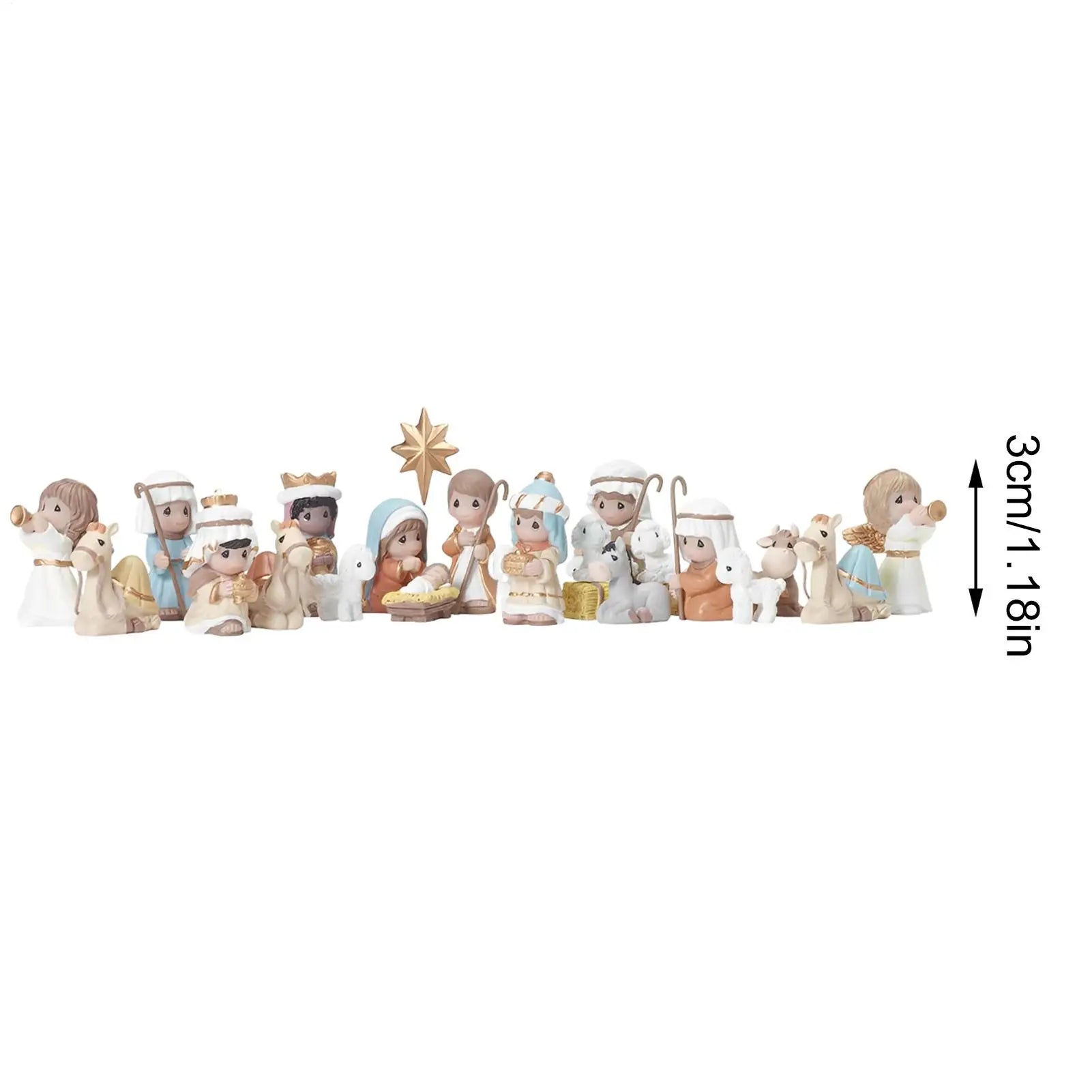 Nativity Figures Classic Religious Resin Christmas Scene Ministures Qme