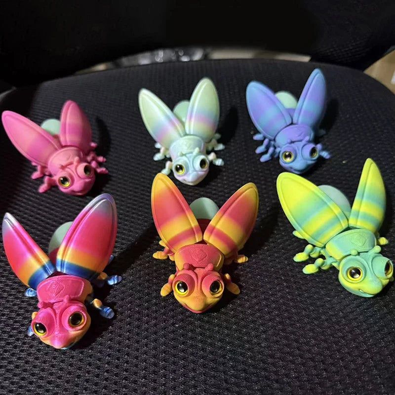 3D Printed Luminous Firefly Figurines Refrigerator Door Magnets Firefly Decorative Magnets Desktop Ornament Decorative Sculpture Qme