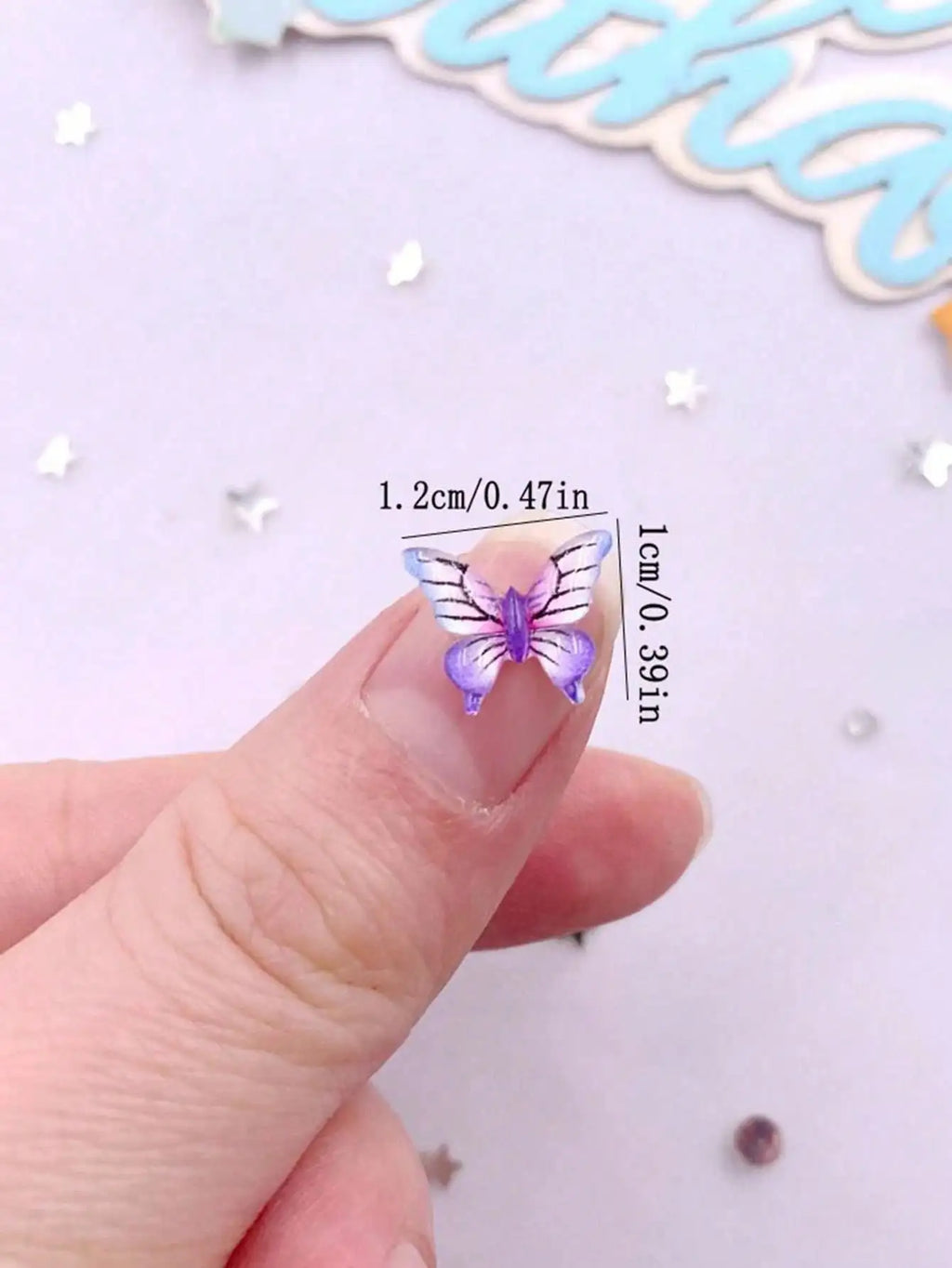 Mixed Resin Colorful Mini Beautiful Butterfly Flat Back Rhinestone Qme