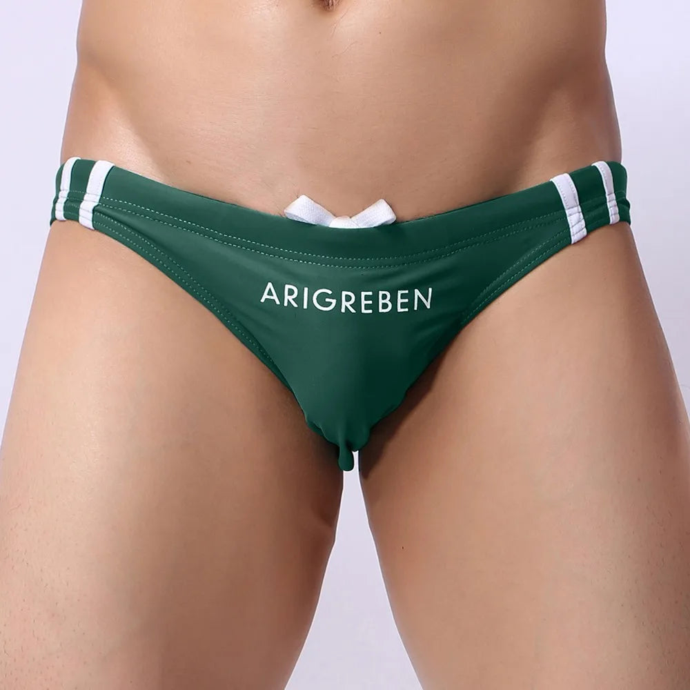 Men Summer Quick Dry Swim Trunks Boys Adults Breathable Sport Shorts Swimwear Briefs Bermudas Masculina Swimming Shorts Qme Green XL