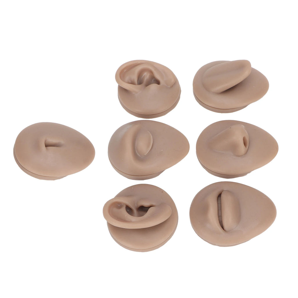 Silicone Eye Model Silicone Body Practice Model Simulation Silicone Ear Eye Nose Mouth Tongue and Belly Button Model for Novice Qme C