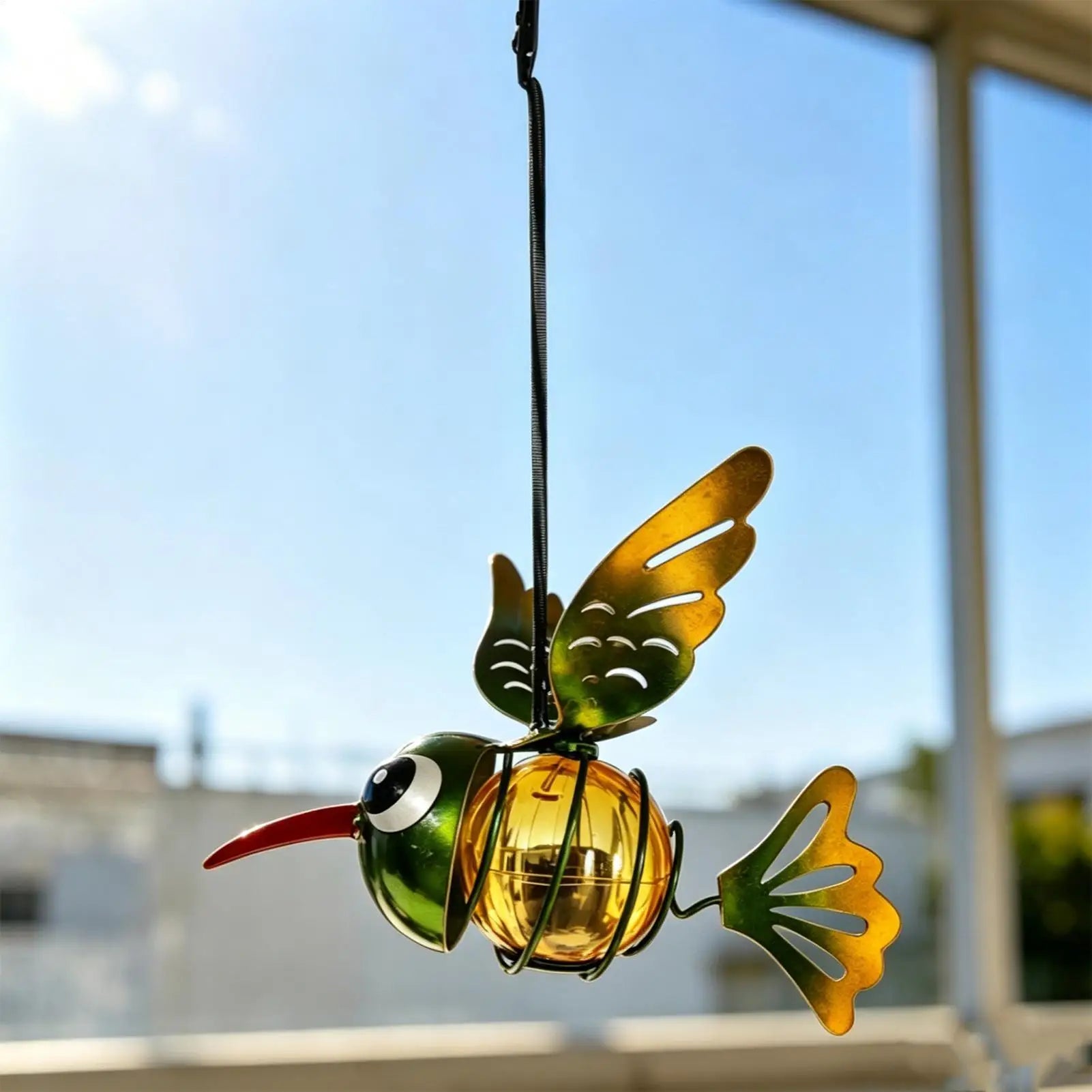 Hummingbird Solar Lights Outside Yard Hangable Animal Sculpture Decor Qme