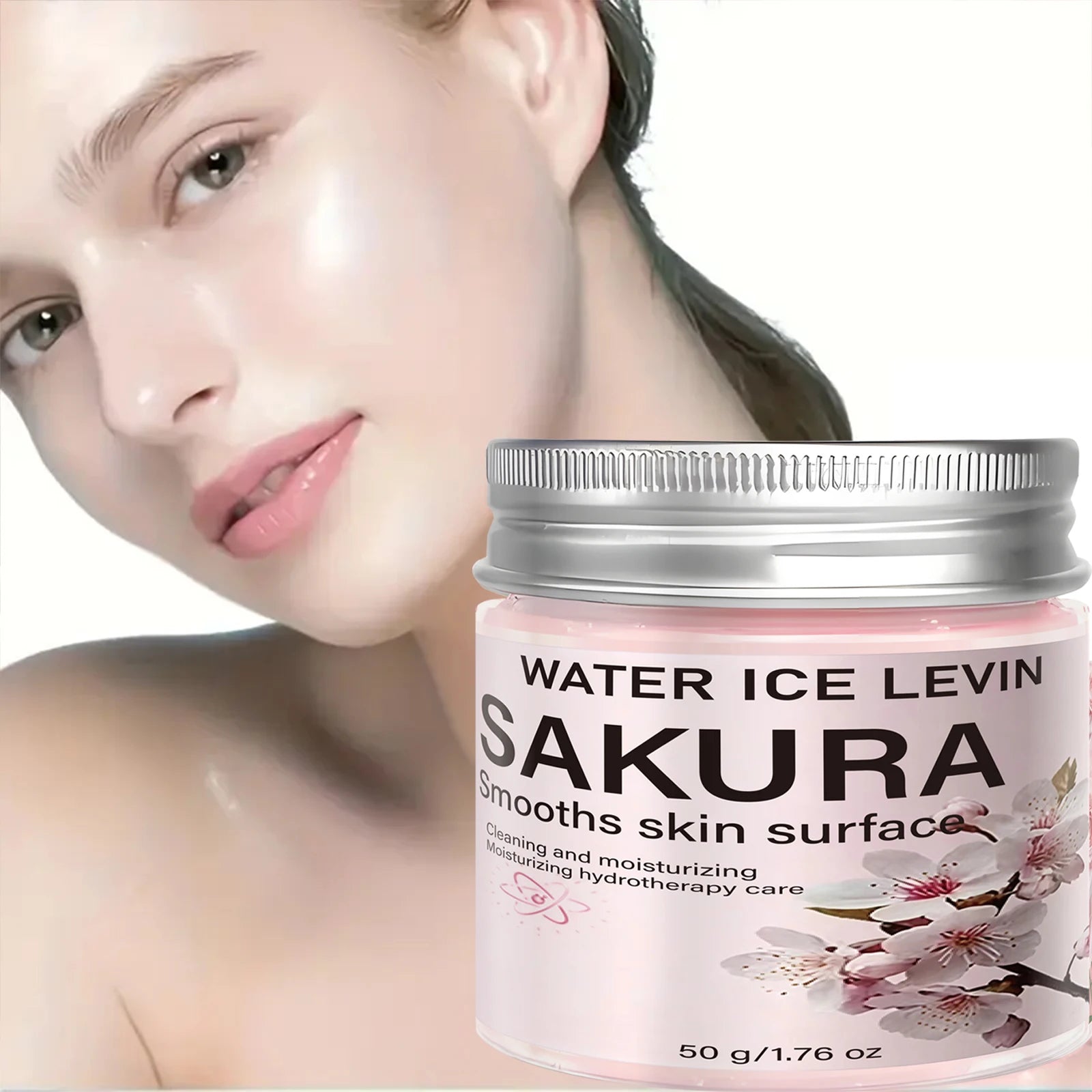 Moisturizing Sakura Face Mask, Collagen & Hyaluronic Acid for Smooth Skin Qme