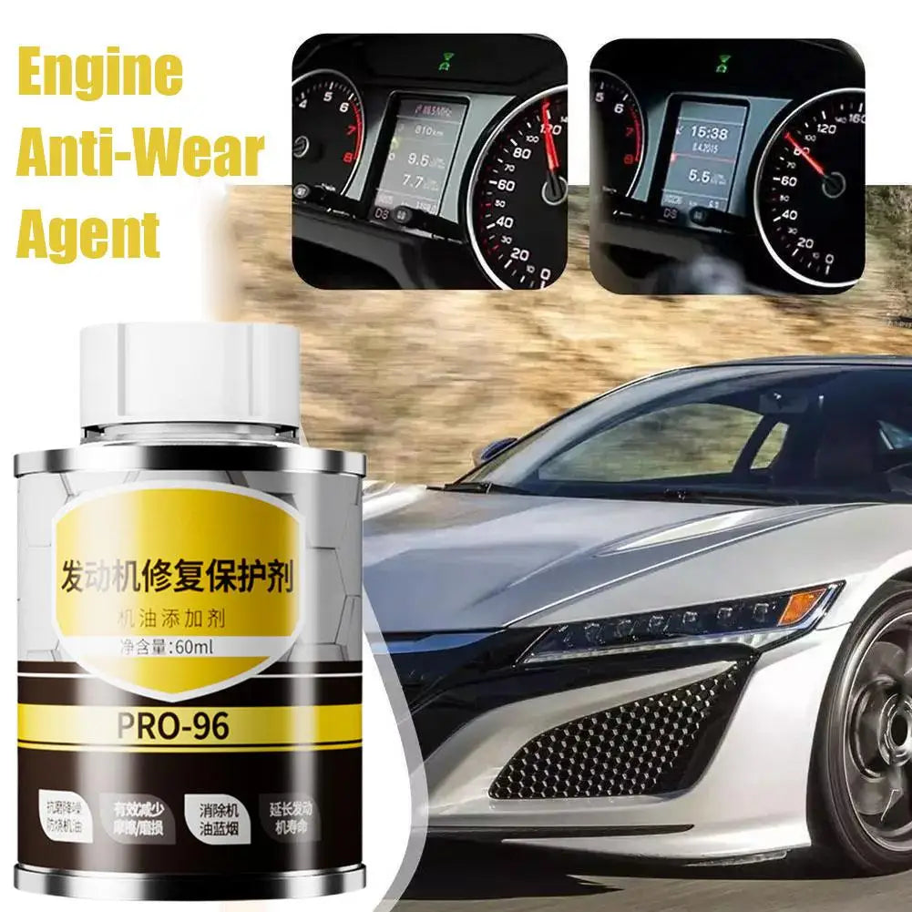 60ml Engine Anti-Wear Protective Agent Noise Reduction Jitter Strong Burning Engine Oil Liquid Additive Car Supplies Qme