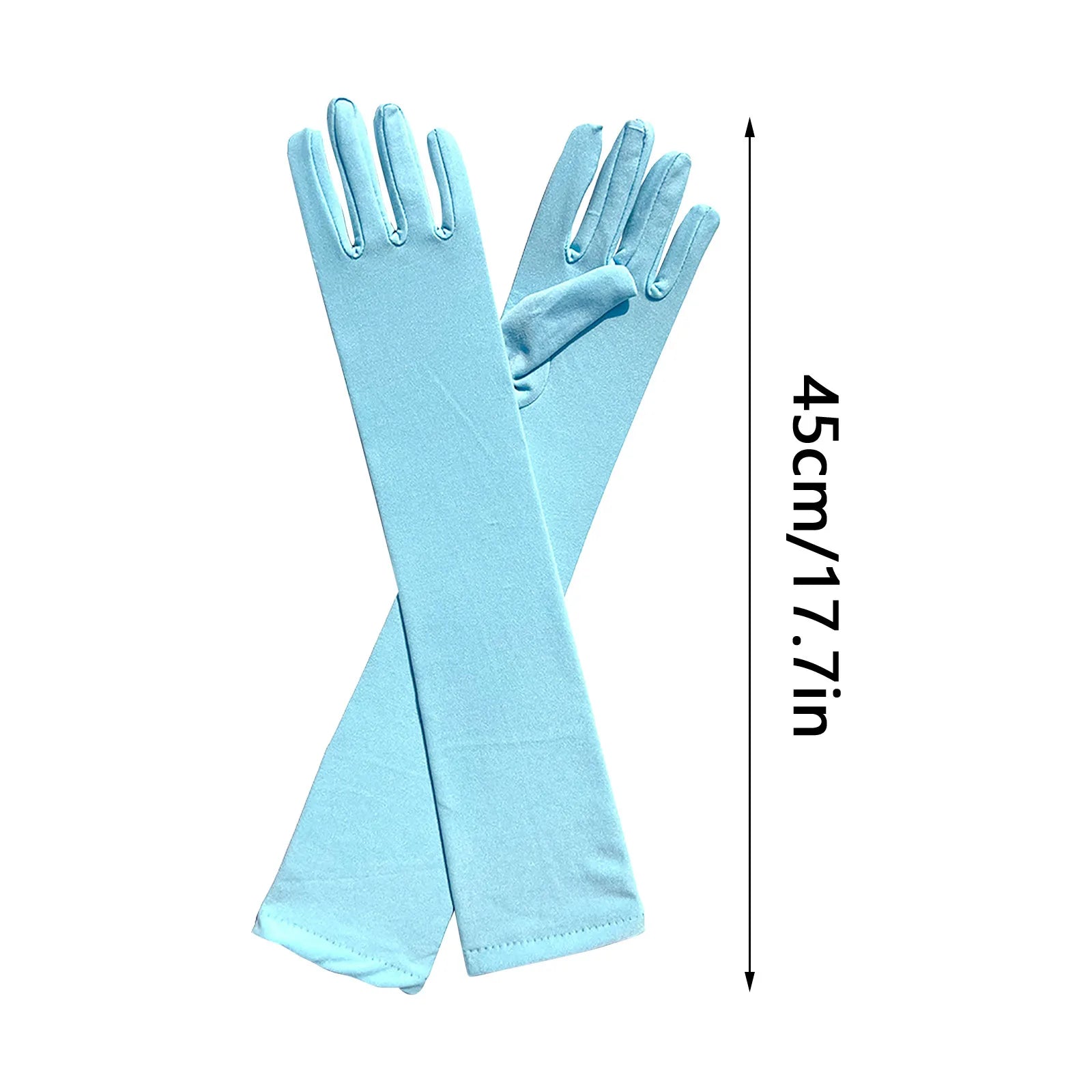 Lightweight Solid Color Milk Silk Elastic Long Mittens Festival Party Group Performance Bar Ball Dress Up Gloves for Female Qme