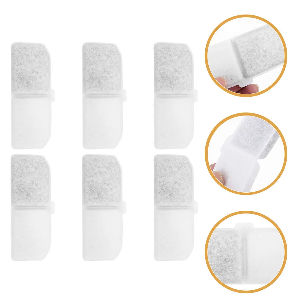 6Pcs Pet Water Fountain Filters Replacement Cat Dog Water Fountain Filter Tool for Effective Odor Chlorine Removal Qme
