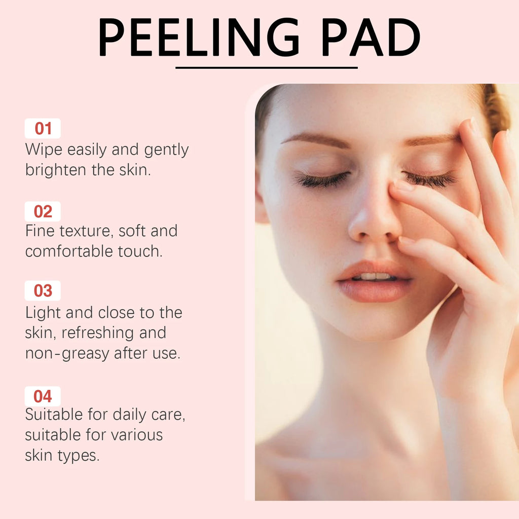 70pcs Red Succinic Acid Peeling Pads Gentle Exfoliation Soothing Moisturizing Delicate Smooth Skin Panthenol Facial Peeling Pads Qme