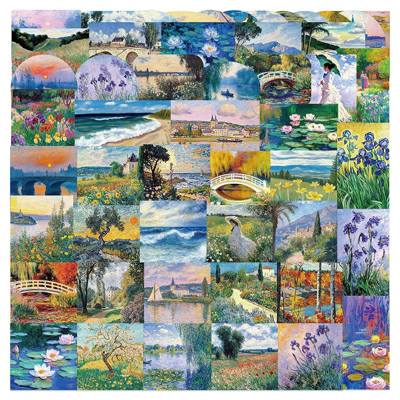 Oil Painting Landscape Stickers Waterproof Vinyl Decals Luggage Qme Default Title