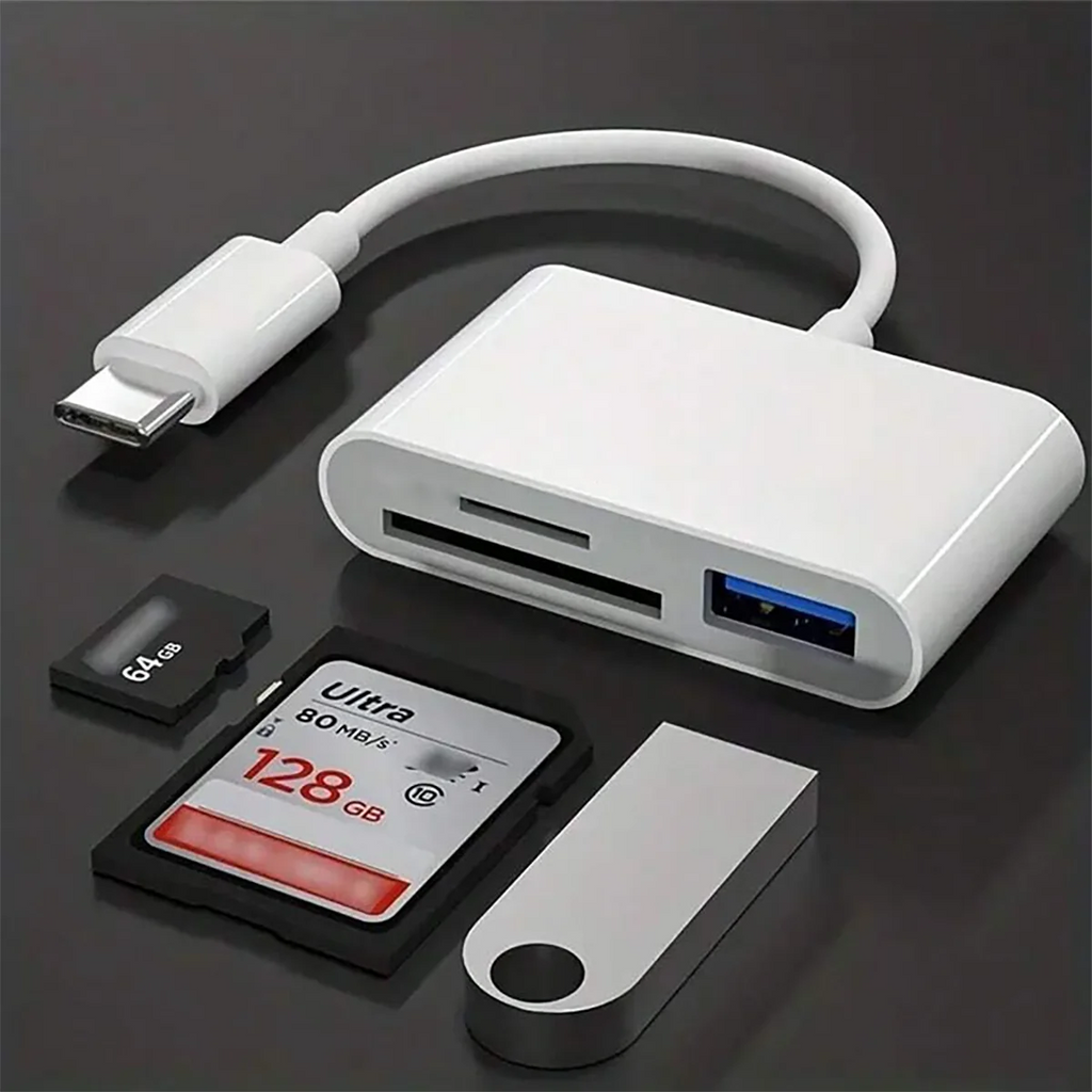 3-in-1 Multifunctional Type-c Card Reader Suitable Computer Mobile Qme