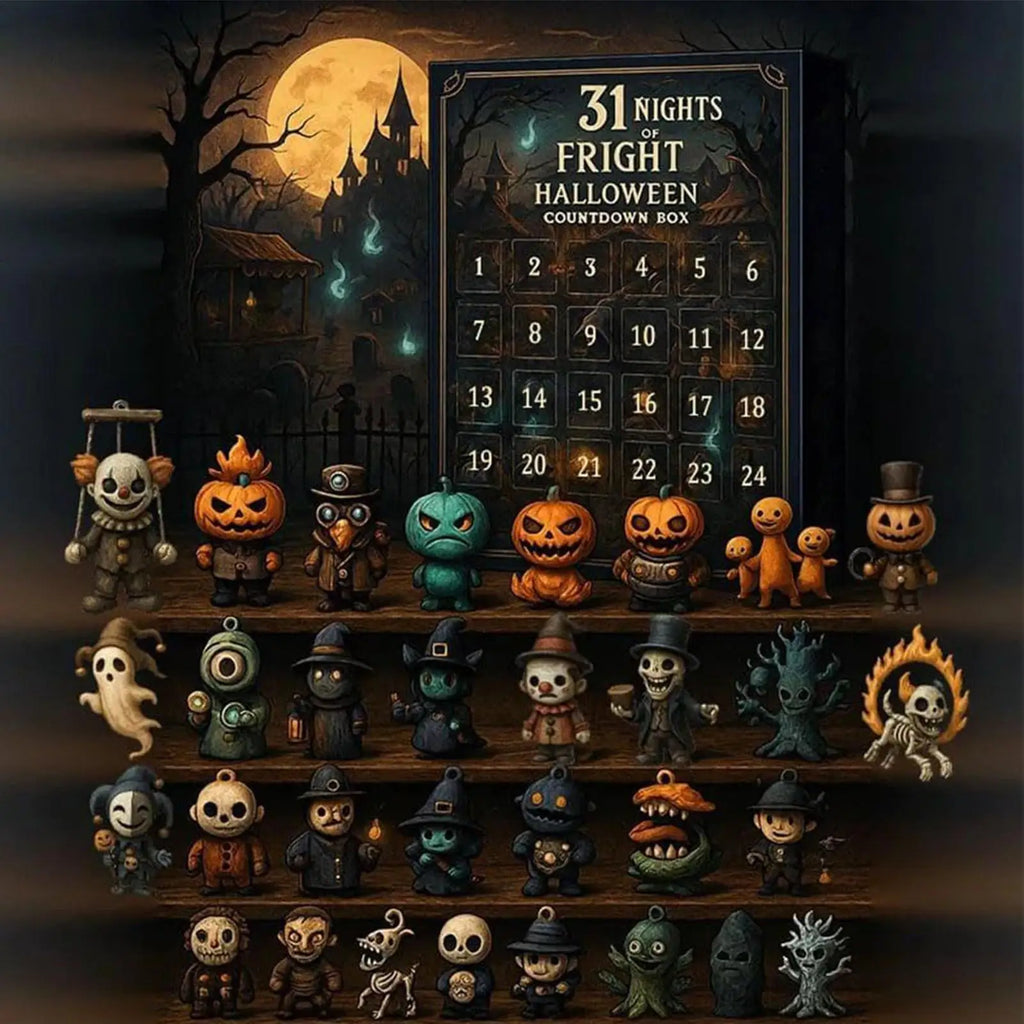 Halloweens Countdown Calendar Toys Advent 2d Acrylic Horror Qme