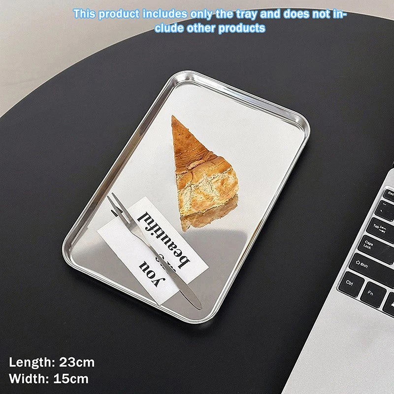 Snack Cake Dish Dining Dessert Plate Kitchen Tray Nordic Stainless Qme 1