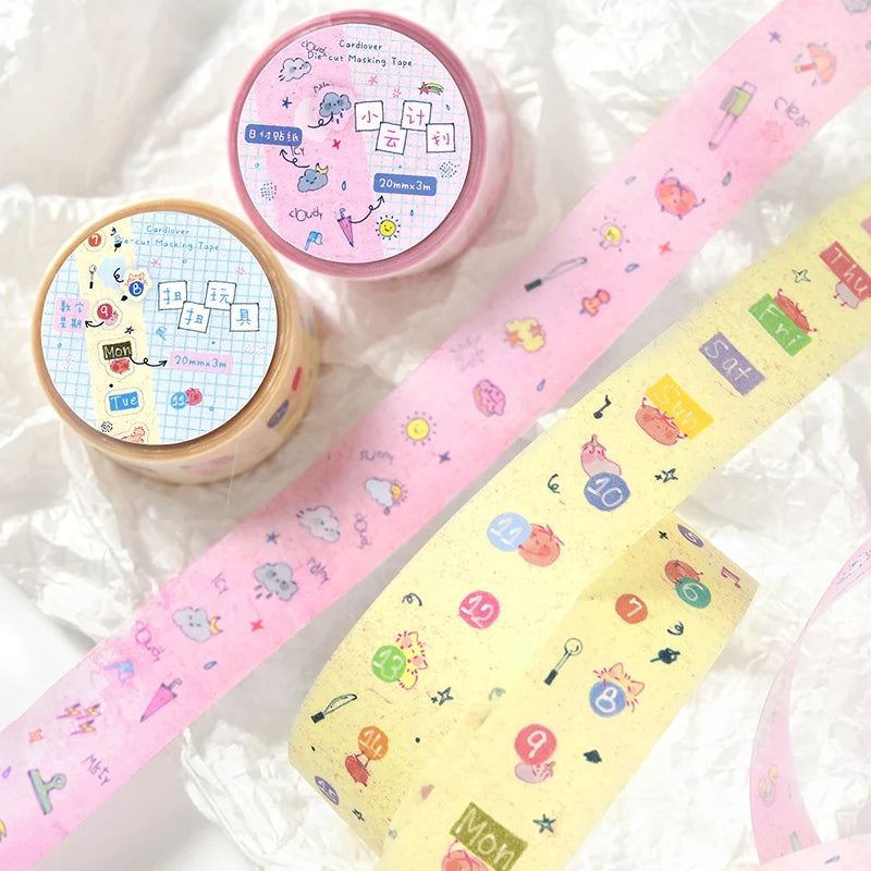 TIANZI 20mm * 3m Tea Bag Diary Series Kawaii Ins Cute Dessert Sparkling Sand Washi Tape DIY Scrapbook Aesthetic Masking Tape Qme