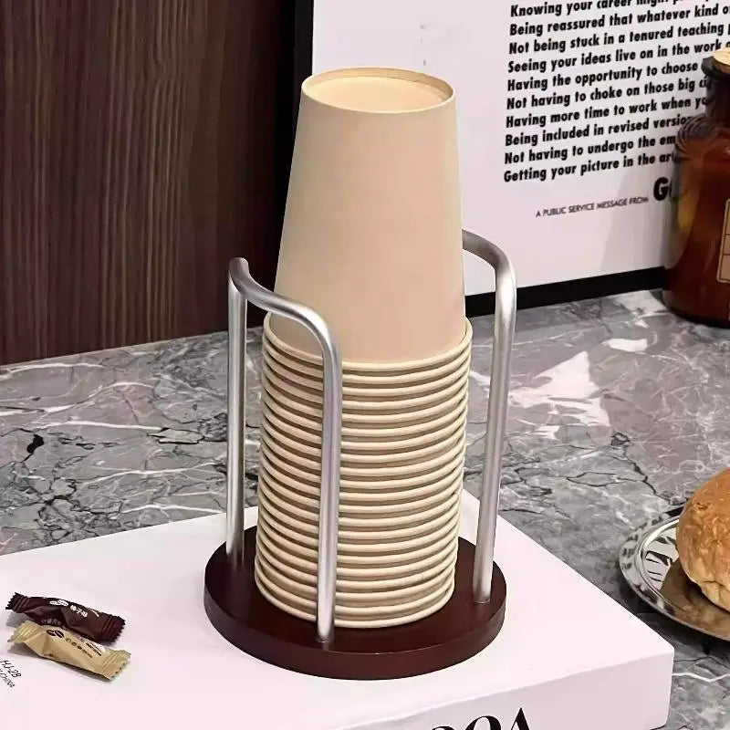 Wood Dispenser Longer Stick Mug Display Stand Organizer Supplies Qme A3