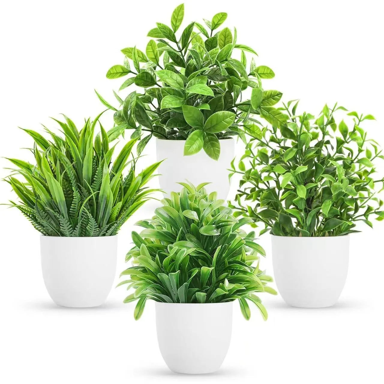 1 Pc Artificial Bonsai Green Fake Plant Simulation Small Potted Lavender Eucalyptus Green Plant Home Office Table Decor Qme F