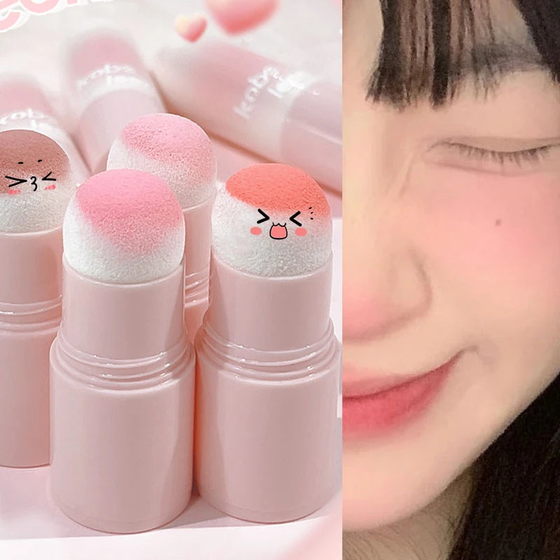 Double-ended Blush Stick Soft Face Brightening Contouring Shadow Blusher Powder Peach Pink Cheek Tint Korean Makeup Cosmetics Qme