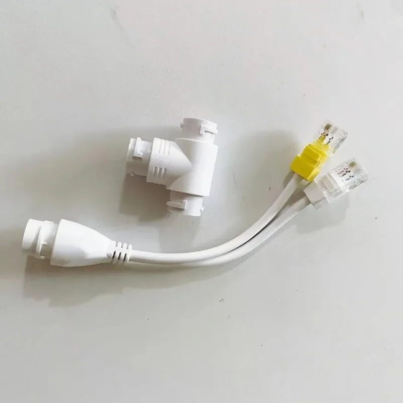 2pcs High-Efficiency 3-Port PoE Splitter 1000Mbps 48V to 12V DC Barrel Jack Compatible with IEEE 802.3af/at Qme