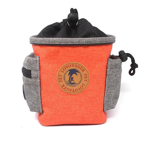 Pet color blocked snack bag training waist bag, multi-functional portable dog food waist bag Qme YELLOW