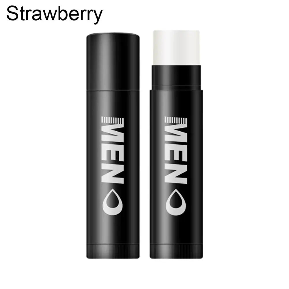 Hydrating Men's Lip Balm Natural Finish 8 Scents Mens Moisturizing Qme strawberry