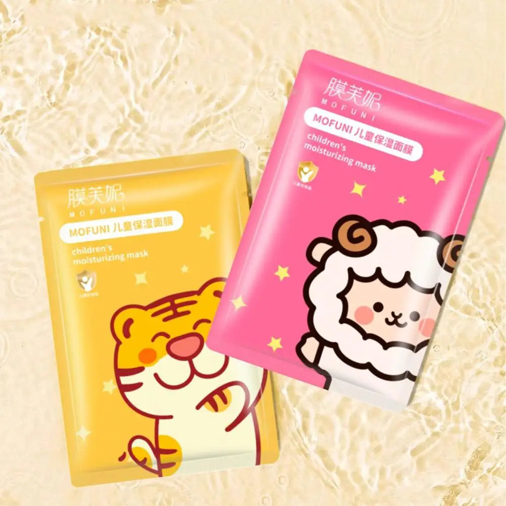 5PCS Children's Fruit Cartoon Mask Hydrating Moisturizing Gentle Nourishing Cartoon Animal Face Mask Stickers For Kids Qme