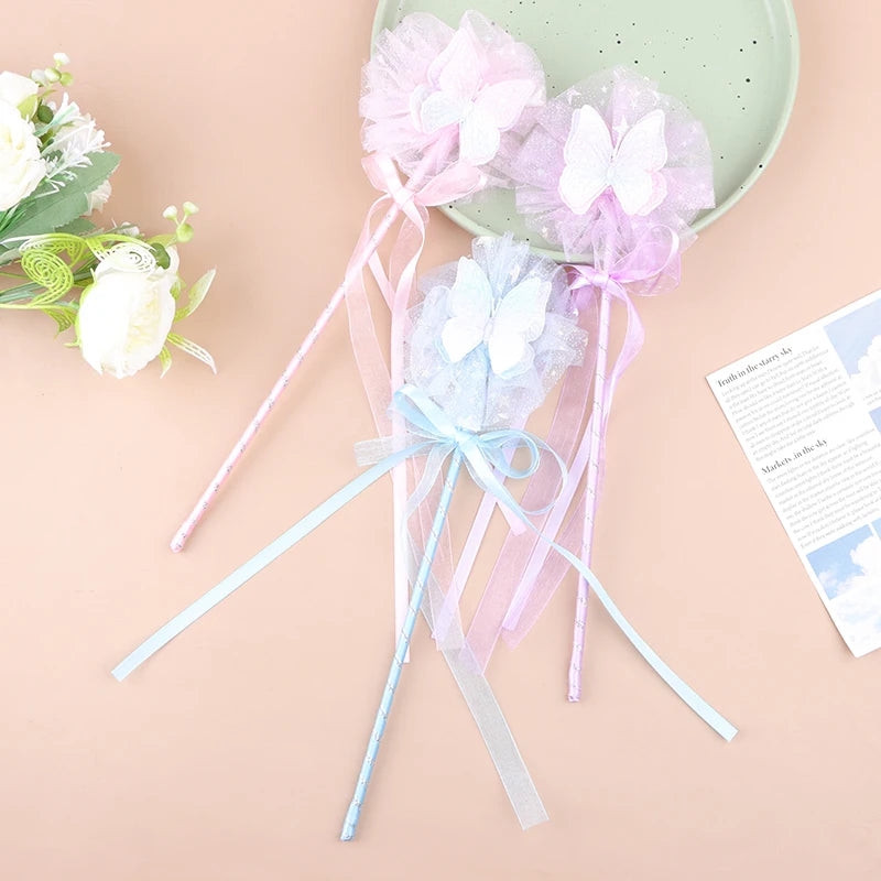 Butterfly Stick Fairy Wand Princess Cosplay Props Wand For Girls Birthday Halloween Party Supplies Qme