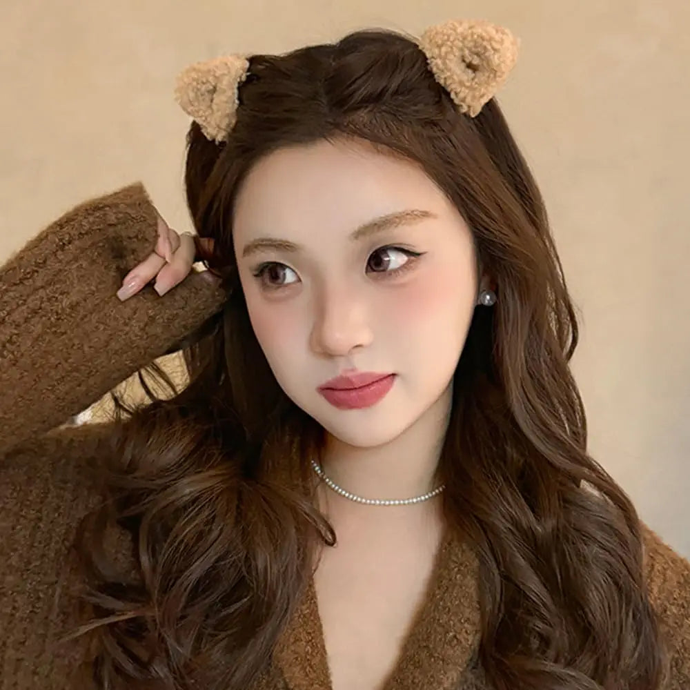 6pcs Cute Plush Cat's Ears Hair Clip Soft Non Slip Claw Clip Small Bangs Hair Clip Fashion Fuzzy Claw Clip Hair Accessories Qme