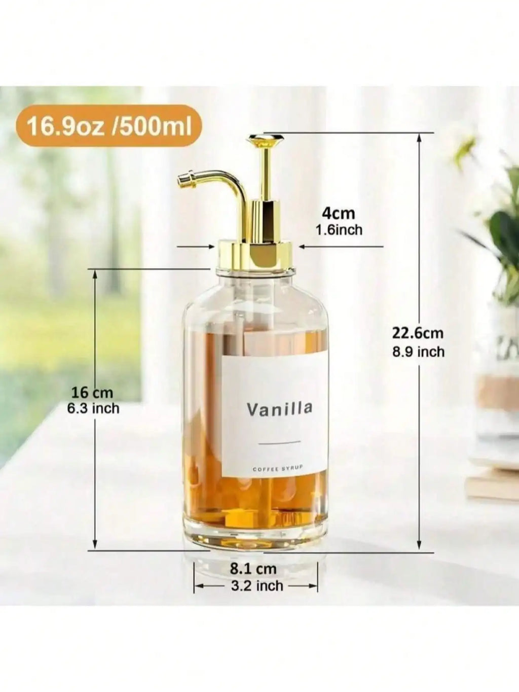 Glass Syrup Bottles Bottle Dispenser Pumps Oil Lotion Soap Mouthwash Qme