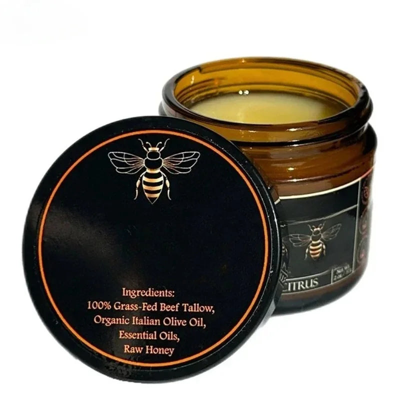 Organic Grass Fed Beef With Raw Honey Moisturizing Cream For Soft Smooth Skin Handmade All-Natural Moisturizer Skin Qme