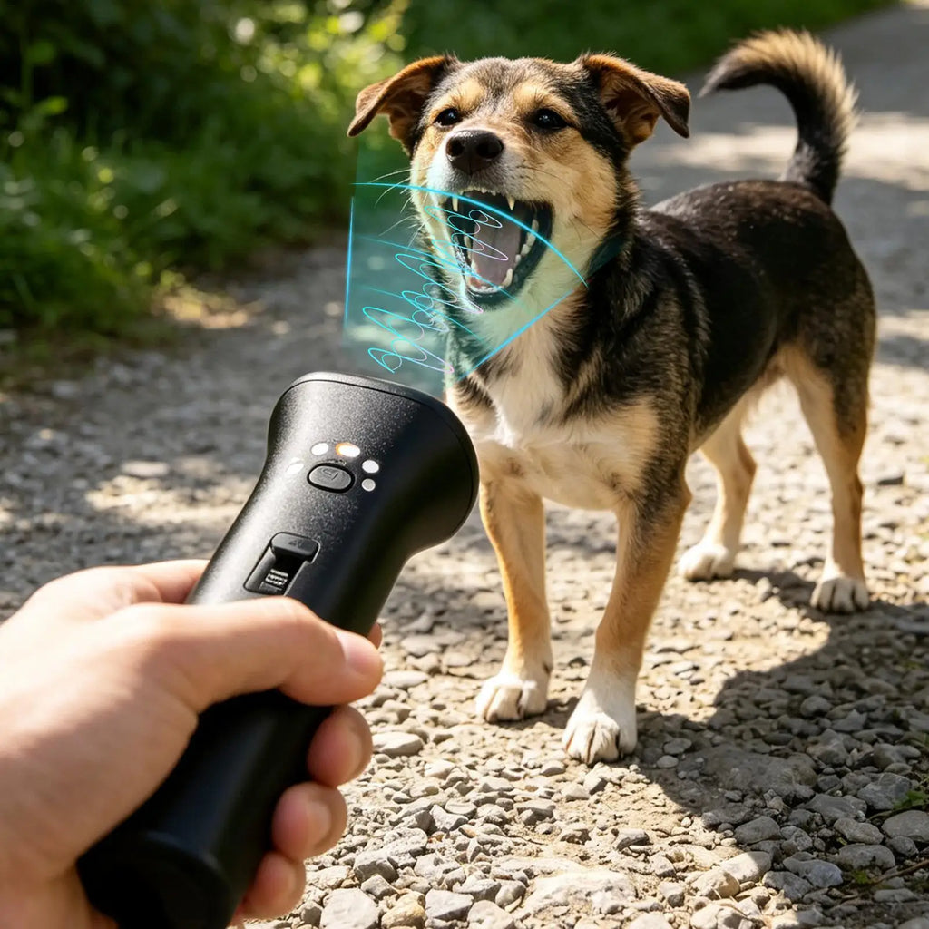 Trainer Ultrasonic Dogs Puppy Training LED Flashlight Dog Bark Qme