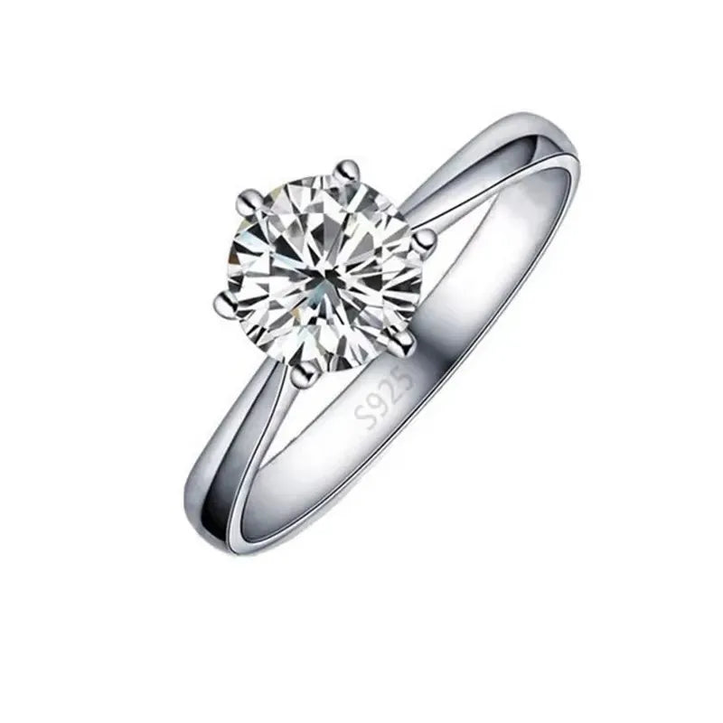 Simple Wedding Band Rings For Wedding 925 Sterling Silver Color White CZ Cubic Zirconia Finger Ring Bague Anillos Lover Gift Qme WHITE 10
