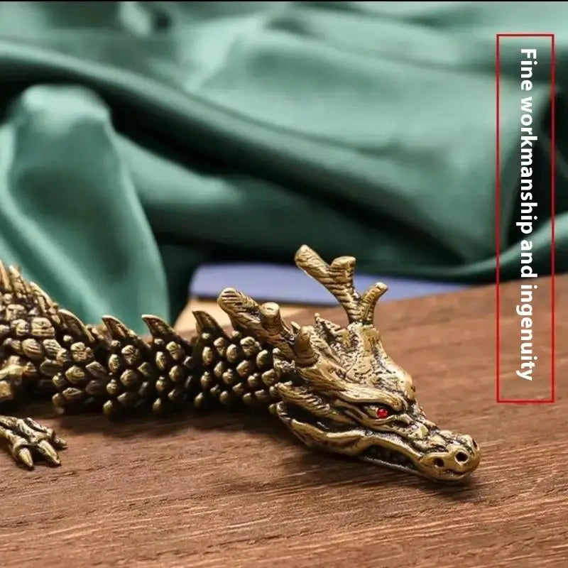 Moveable Body Joints Antique Alloy Lucky Dragon Desktop Office Crafts Qme