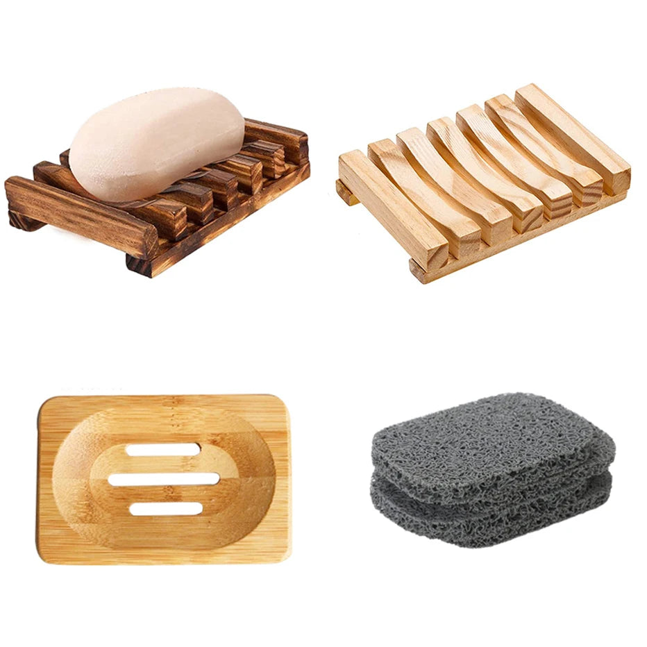 Soap Box Natural Bamboo Dishes Bath Soap Holder Bamboo Case Tray Wooden Prevent Mildew Drain Box Bathroom Washroom Tools Qme