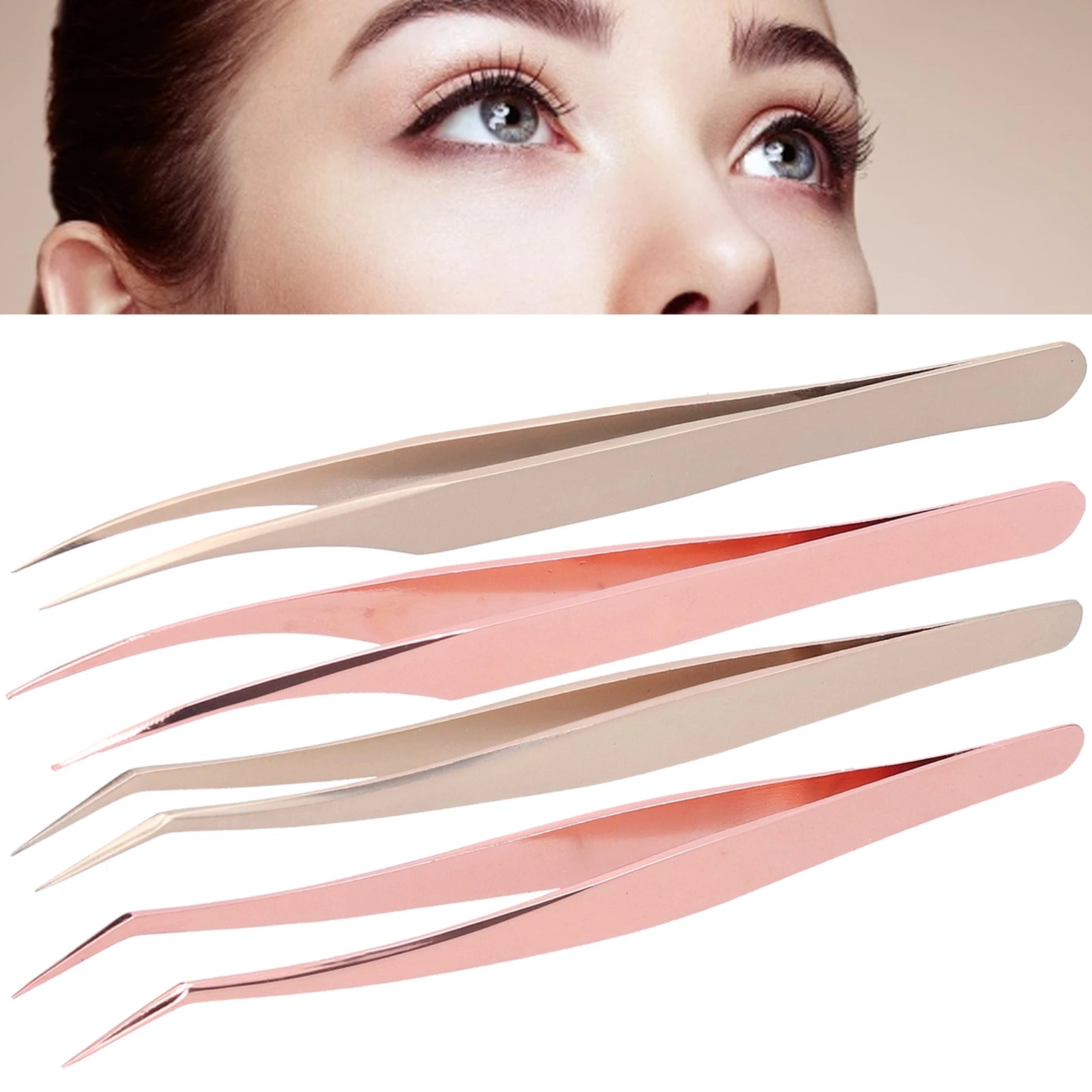 False Eyelashes Grafting Tweezers Fine Tip Stainless Steel Eyelash Extension Tool Tweezers Eyelash Extension Tweezers Qme