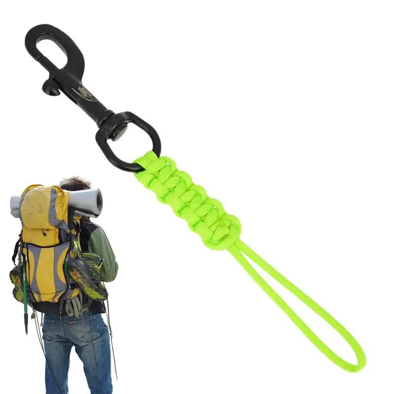Diving Clip Lanyard Braided Portable Anti-Lost Strap Diving Ended Bolts Snap Buckle Practical Metal Clip Hook Diving Swivel Qme