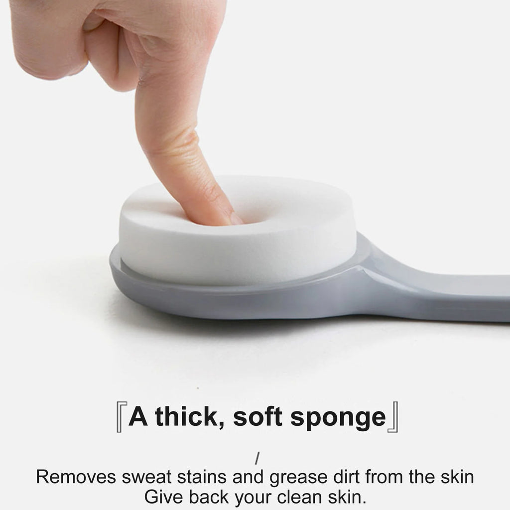 Self-applying Lotion Applicator with Long Handle for Back Legs Feet 2-in-1 Bath Soft Back Brush Gentle Exfoliating Body Brush Qme