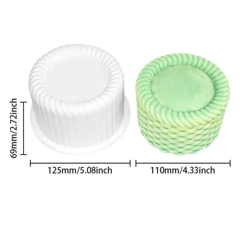 1 6 Cavity Woven Flower Basket Design French Mousse Cake Mould Qme White