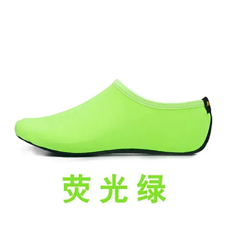 Non-slip Unisex Water Shoes Swimming Diving Socks Summer Aqua Beach Qme A-Fluorescent Green S (34-35 )